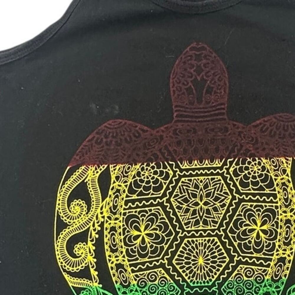Tank Top Rasta Turtle Print Cotton Small - Picture 6 of 6